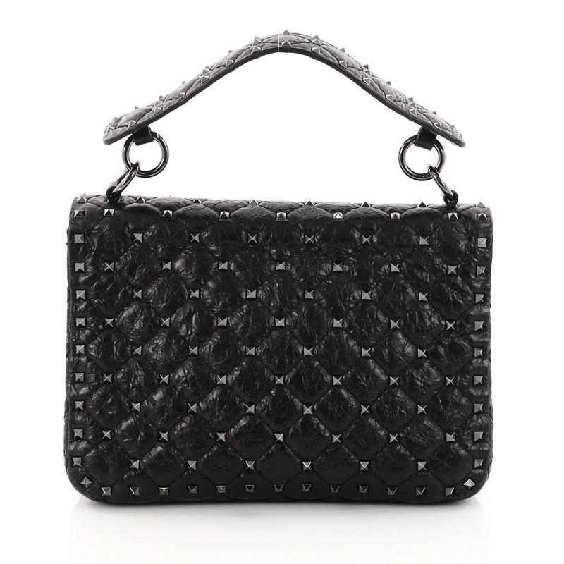 Valentino Rockstud Spike Flap Bag Quilted Leather Small In Excellent Condition In NY, NY