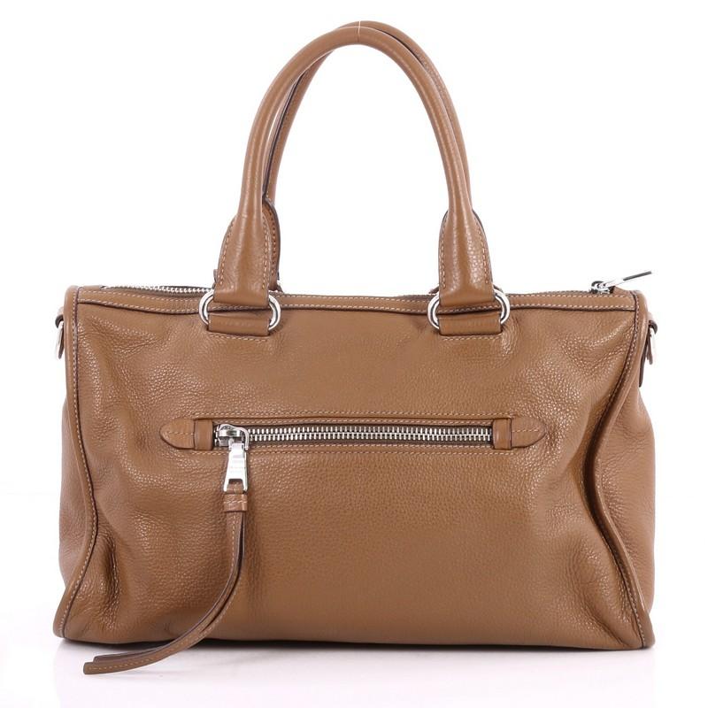 Prada Front Zip Convertible Satchel Vitello Daino Medium In Good Condition In NY, NY