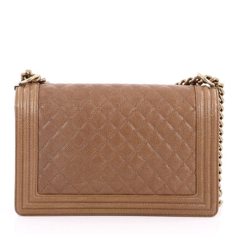 Chanel Boy Flap Bag Quilted Caviar New Medium In Good Condition In NY, NY