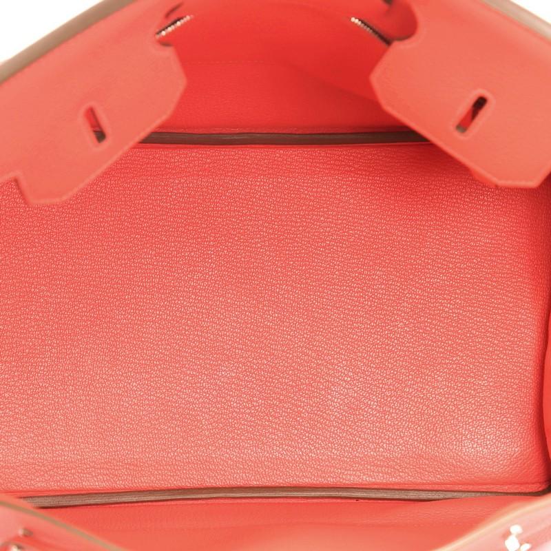 Hermes Birkin Handbag Bougainvillia Red Clemence with Palladium Hardware 35  5