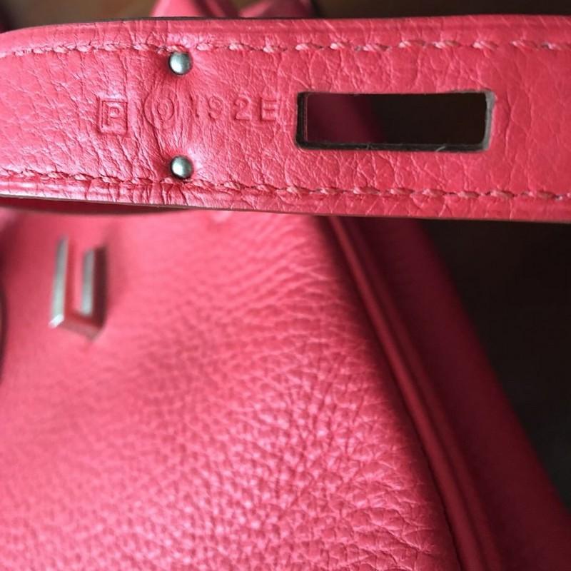 Hermes Birkin Handbag Bougainvillia Red Clemence with Palladium Hardware 35  6