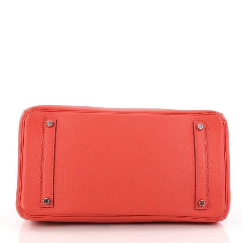 Hermes Birkin Handbag Bougainvillia Red Clemence with Palladium Hardware 35  1