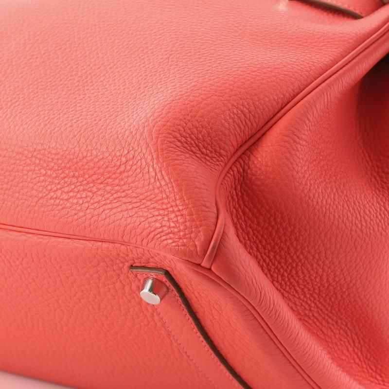 Hermes Birkin Handbag Bougainvillia Red Clemence with Palladium Hardware 35  3