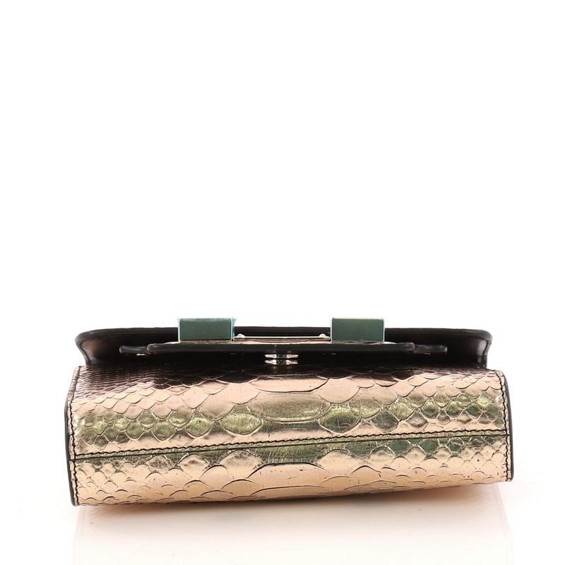 Beige Proenza Schouler PS11 Wallet on Strap Python Embossed Leather