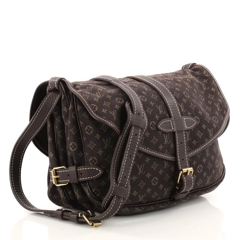 Black Louis Vuitton Saumur Handbag Monogram Idylle PM