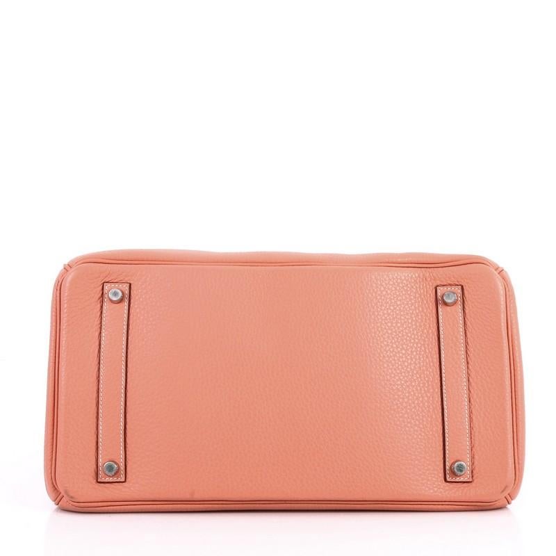 Women's or Men's Hermes Birkin Handbag Crevette Pink Clemence with Palladium Hardware 35