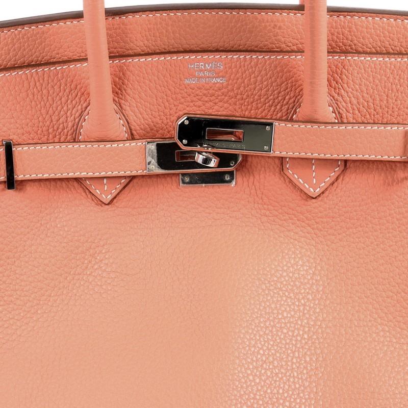 Hermes Birkin Handbag Crevette Pink Clemence with Palladium Hardware 35 2