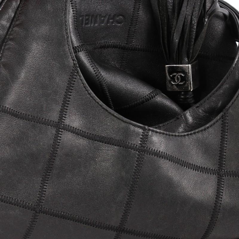 Chanel Square Stitch Tassel Hobo Quilted Leather Large 3