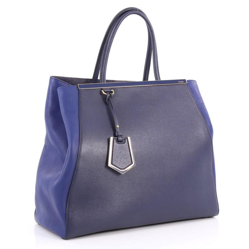 Purple Fendi 2Jours Handbag Leather Large