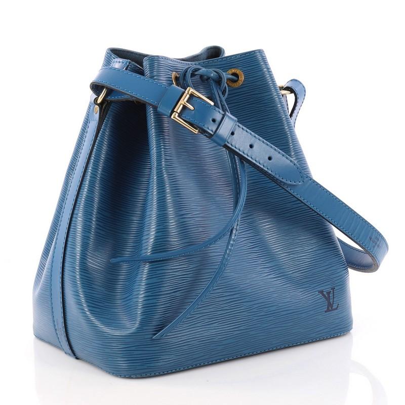 Blue Louis Vuitton Petit Noe Handbag Epi Leather