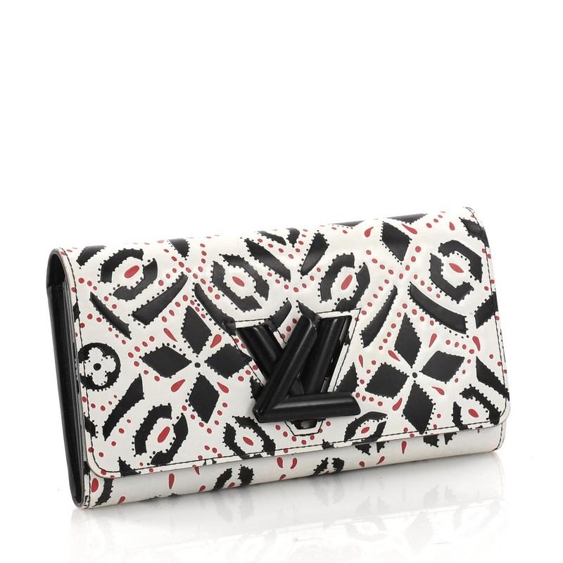 Beige Louis Vuitton Twist Wallet Limited Edition Graphic Leather