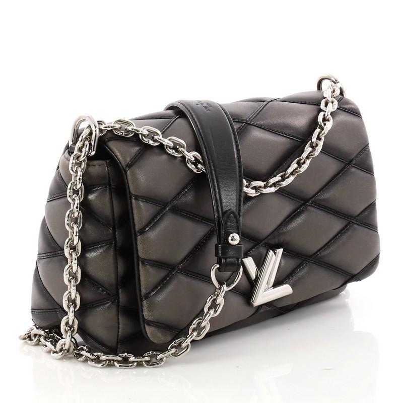 Black Louis Vuitton GO-14 Handbag Malletage Leather PM