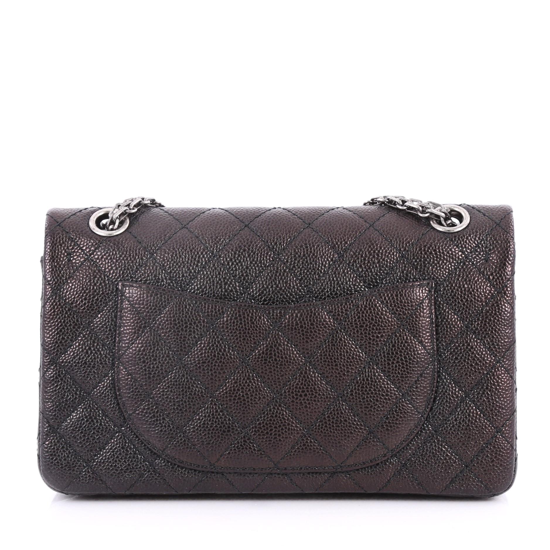 Chanel Reissue 2.55 Handbag Quilted Caviar 225 In Fair Condition In NY, NY