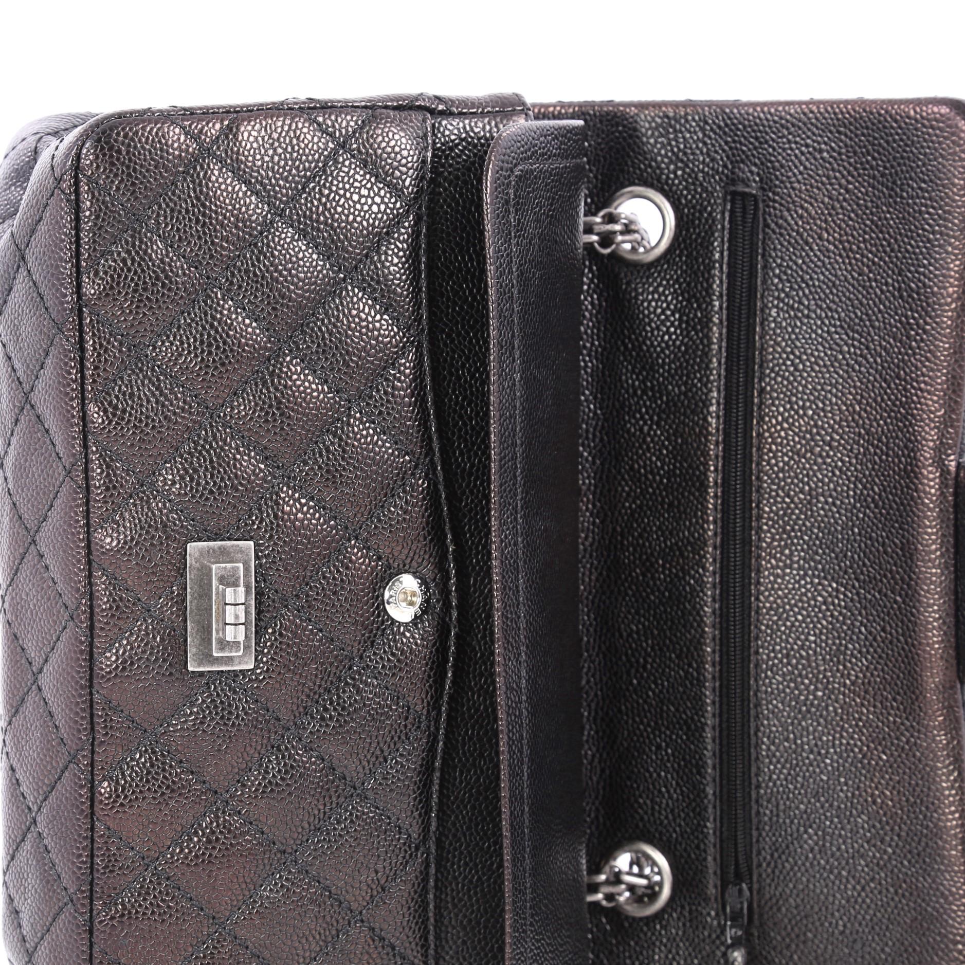 Chanel Reissue 2.55 Handbag Quilted Caviar 225 3