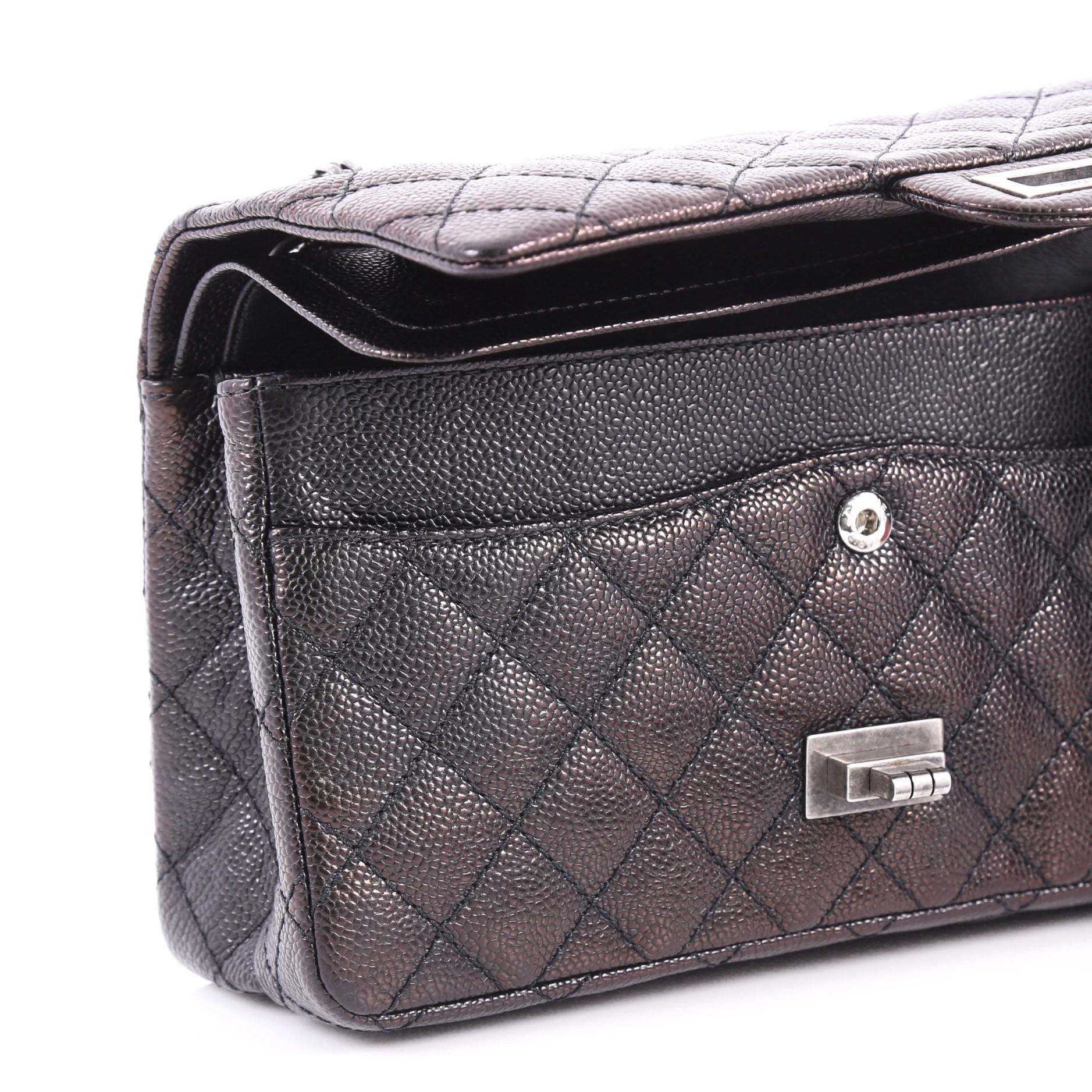 Chanel Reissue 2.55 Handbag Quilted Caviar 225 4