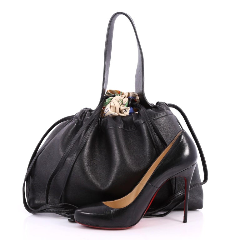 Celine Foulard Drawstring Handbag Leather at 1stDibs celine