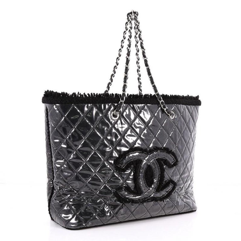 Chanel Funny Tweed Tote Quilted Vinyl Large at 1stDibs