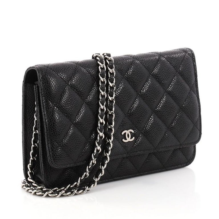 Chanel Wallet On Chain Quilted Caviar At 1stdibs Black Chanel Wallet On Chain Quilted Caviar For