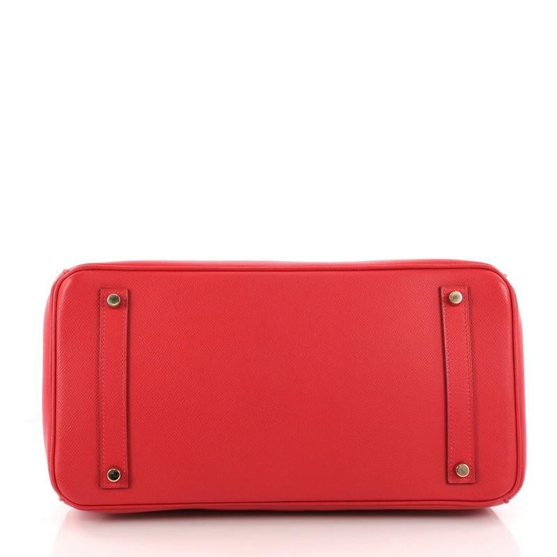 Women's or Men's Hermes Birkin Handbag Rouge Vif Epsom with Gold Hardware 35