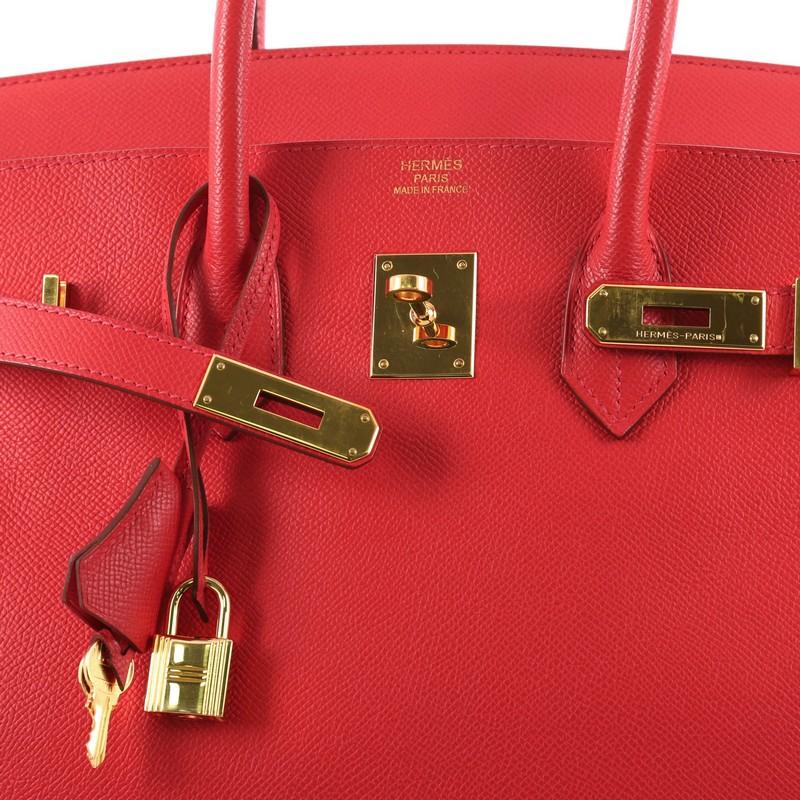 Hermes Birkin Handbag Rouge Vif Epsom with Gold Hardware 35 1