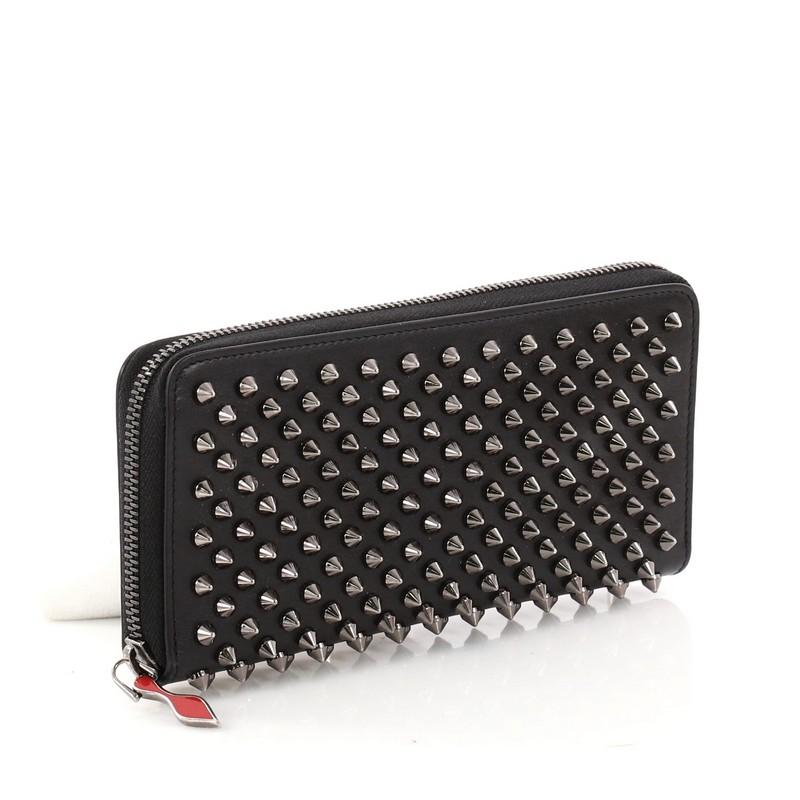 Black Christian Louboutin Panettone Wallet Spiked Leather