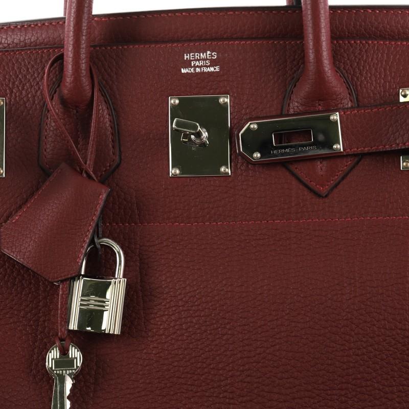 Hermes Birkin HAC Handbag Rouge H Fjord with Palladium Hardware 40  3