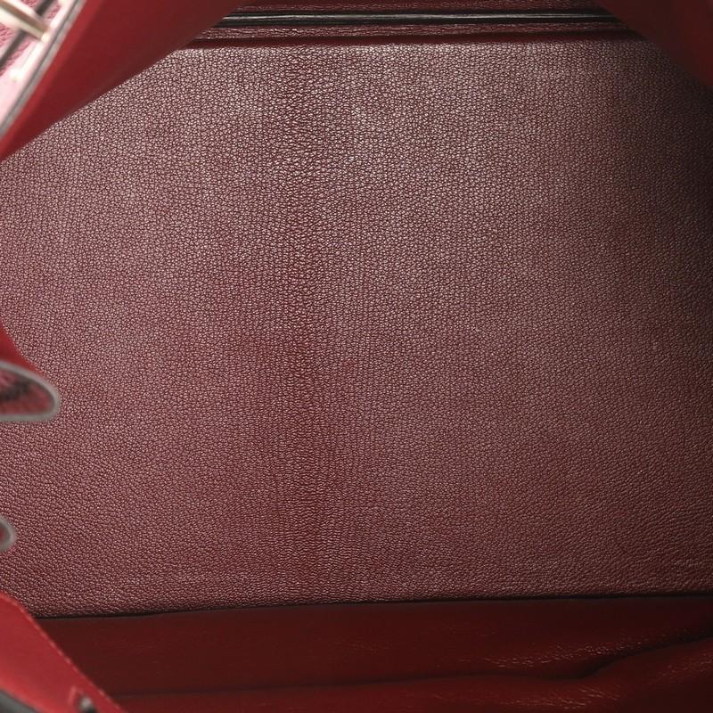 Hermes Birkin HAC Handbag Rouge H Fjord with Palladium Hardware 40  4