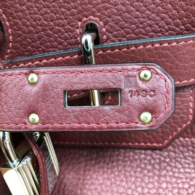 Hermes Birkin HAC Handbag Rouge H Fjord with Palladium Hardware 40  5