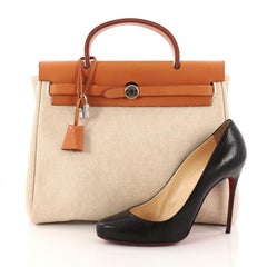 Hermes Herbag Toile and Leather PM
