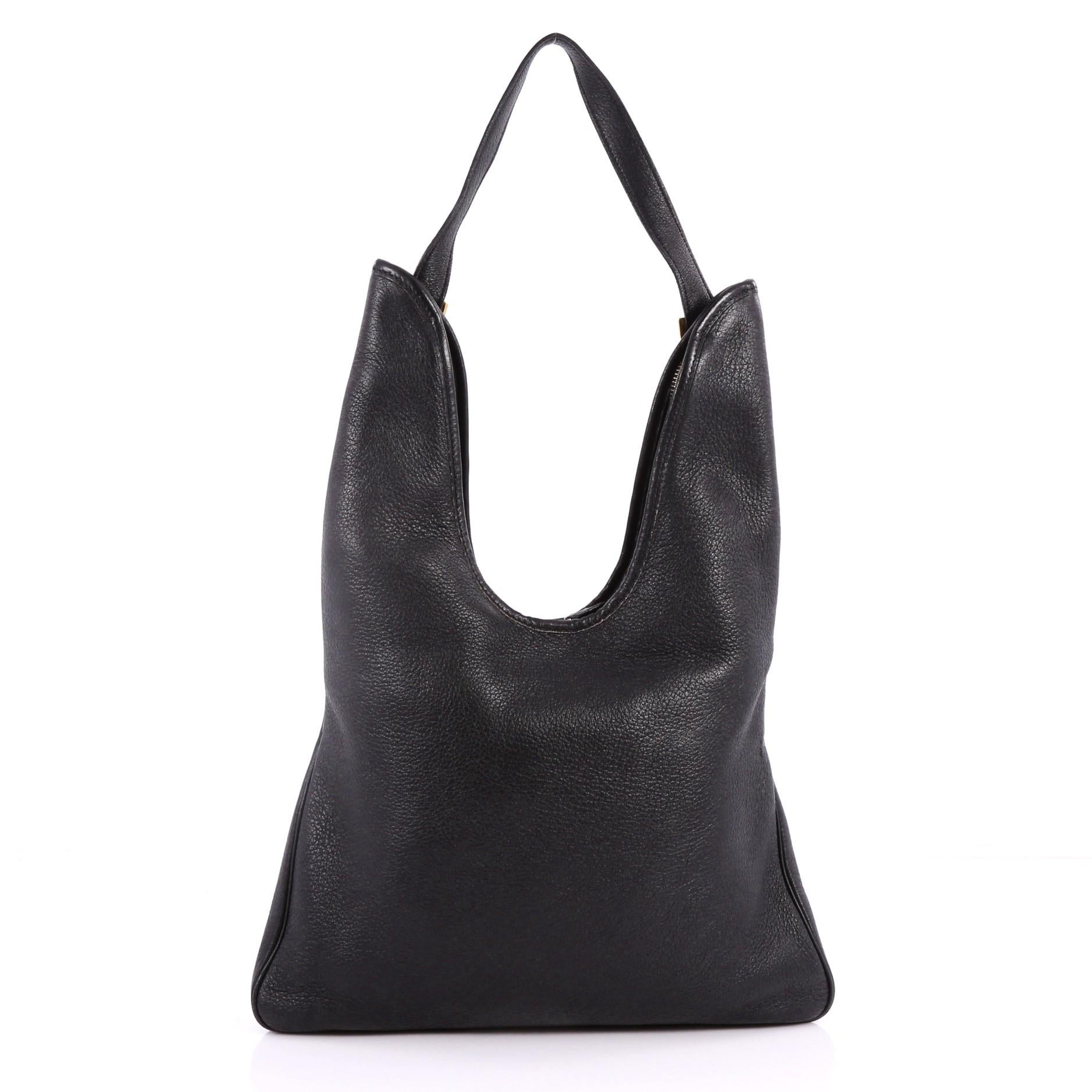 Black Hermes Massai Handbag Leather 32