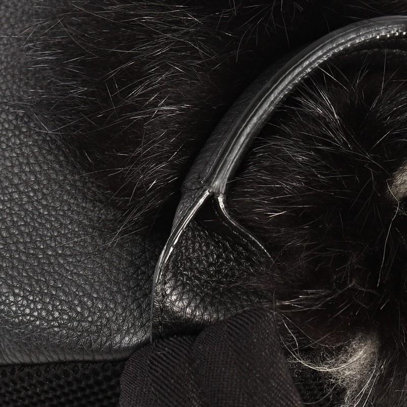 Women's or Men's Fendi Selleria Monster Backpack Leather and Fur Medium