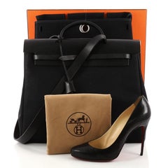 Hermes Herbag Toile and Leather MM