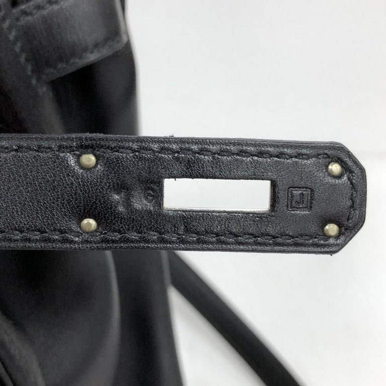 Hermes Kelly Handbag Black Swift with Palladium Hardware 35 For Sale at ...