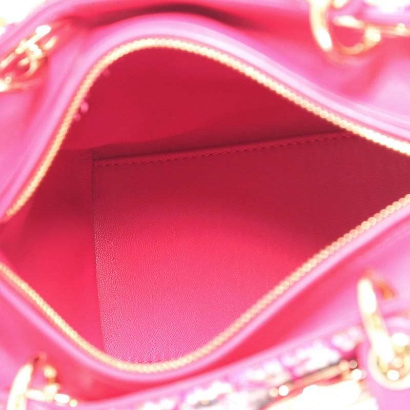 Christian Dior Lady Dior Handbag Cannage Quilt Tweed with Leather Medium 1