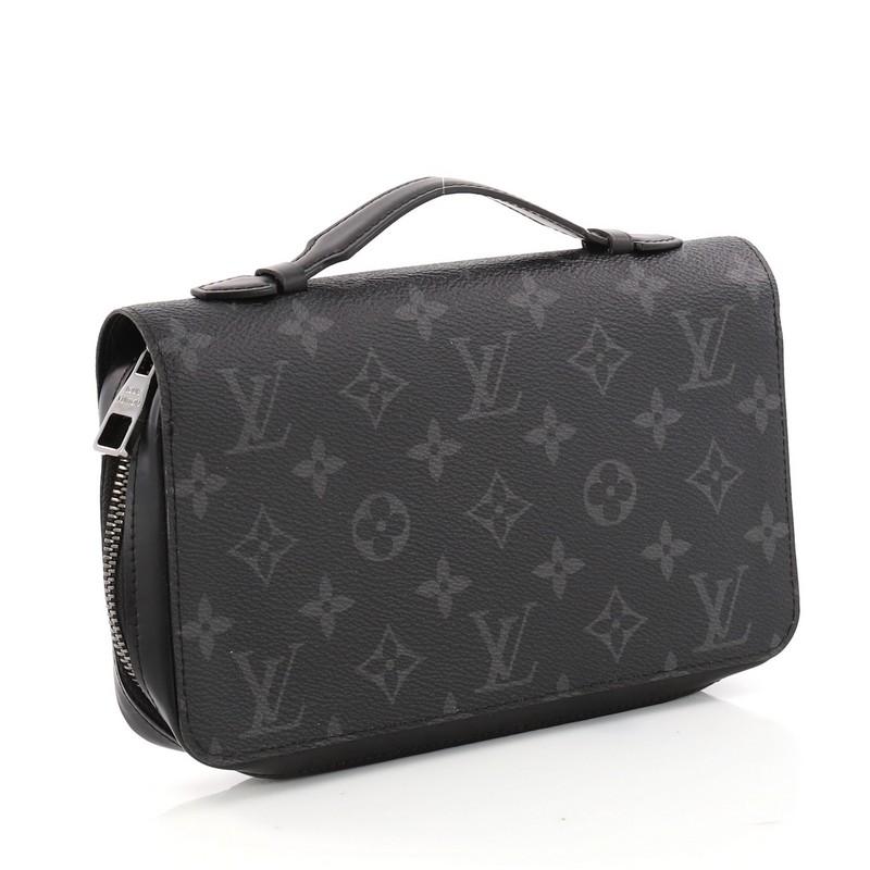 Black Louis Vuitton Zippy Wallet Limited Edition Monogram Eclipse Canvas XL
