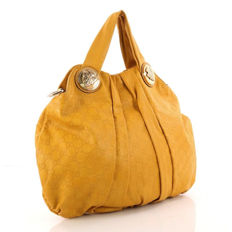 Orange Gucci Hysteria Convertible Top Handle Bag Guccissima Leather Large