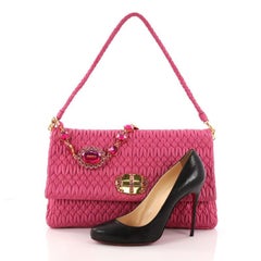 Miu Miu Crystal Clutch Matelasse Leather Large
