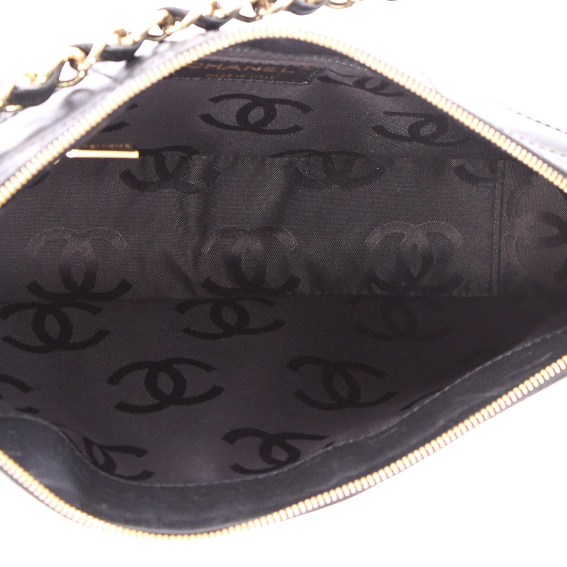 Chanel Square Quilt Shoulder Bag Embossed Lambskin Medium 2