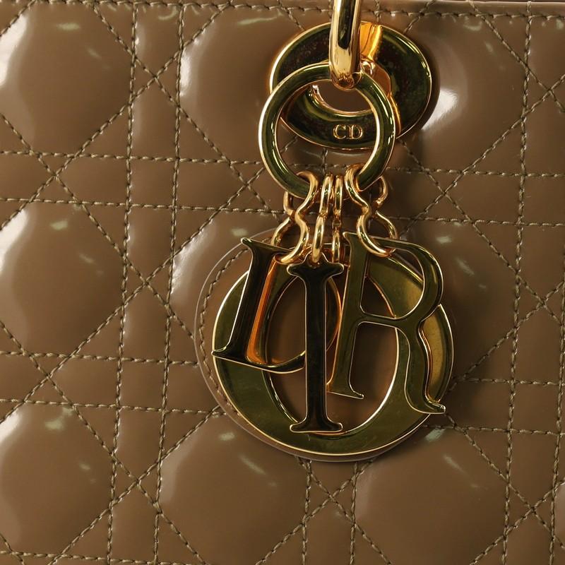 Christian Dior Lady Dior Handbag Cannage Quilt Patent Large 1