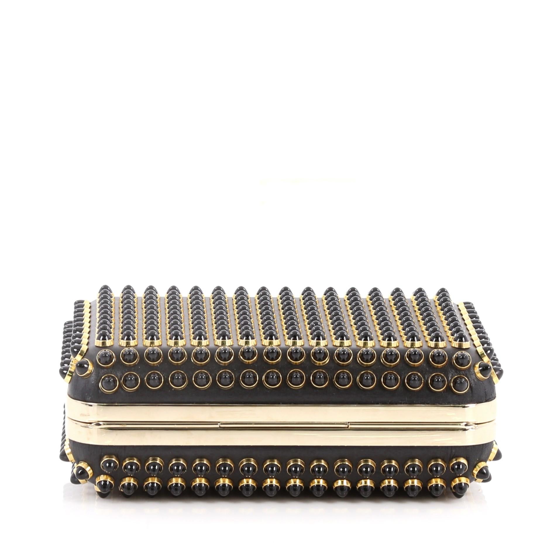 Christian Louboutin Fiocco Box Cabo Clutch Spiked Leather 1