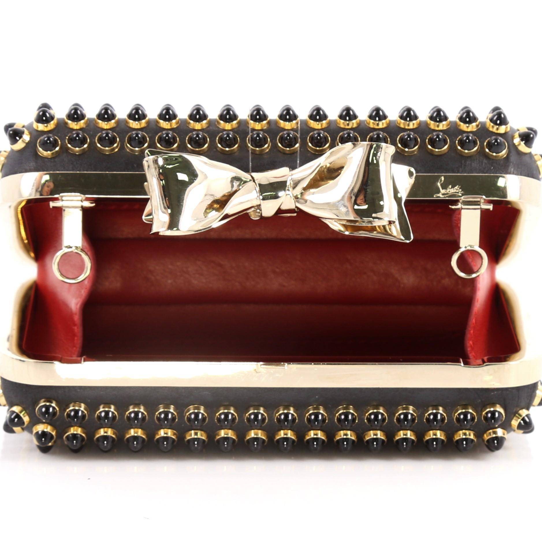 Christian Louboutin Fiocco Box Cabo Clutch Spiked Leather 3