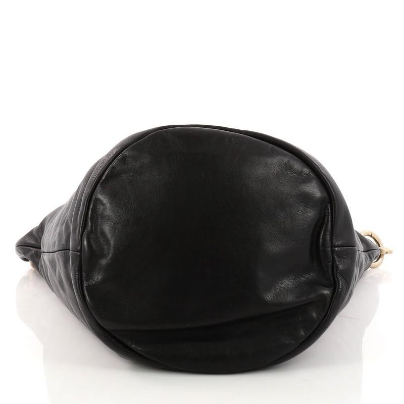 Women's or Men's Chanel Vintage CC Handle Bucket Bag Leather Large