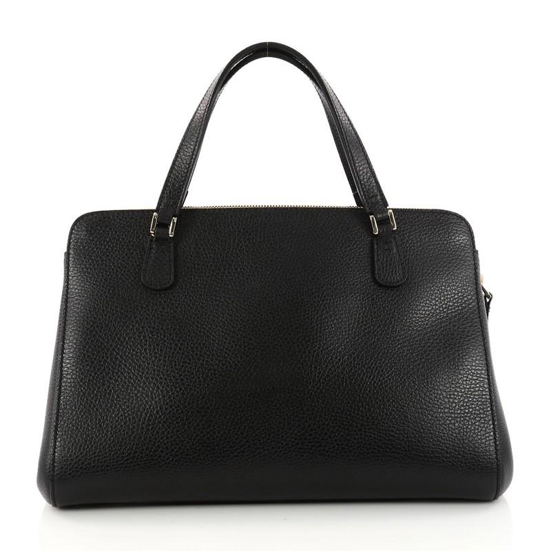 Black Gucci Lady Dollar Handle Bag Leather Medium