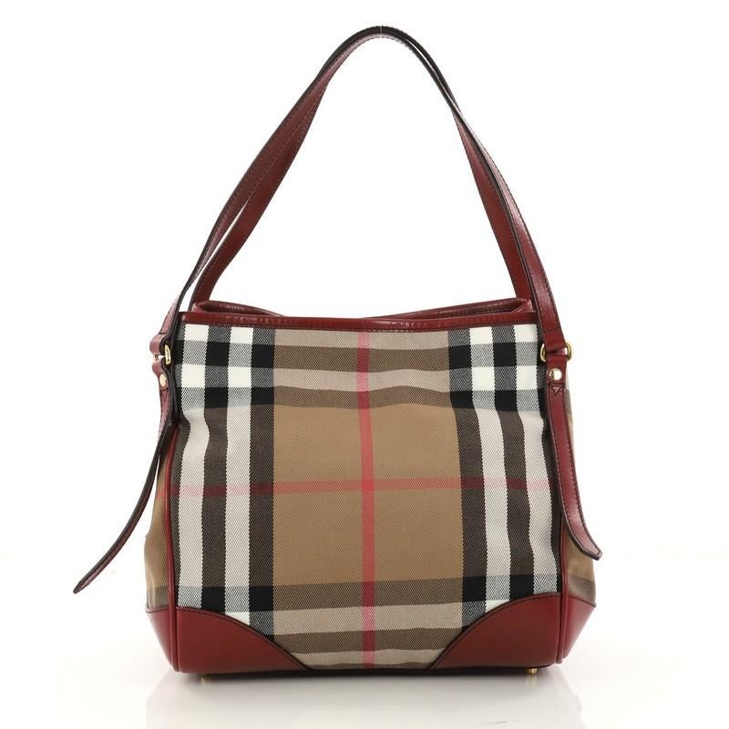 Burberry Canterbury Tote House Check Canvas Small In Good Condition In NY, NY