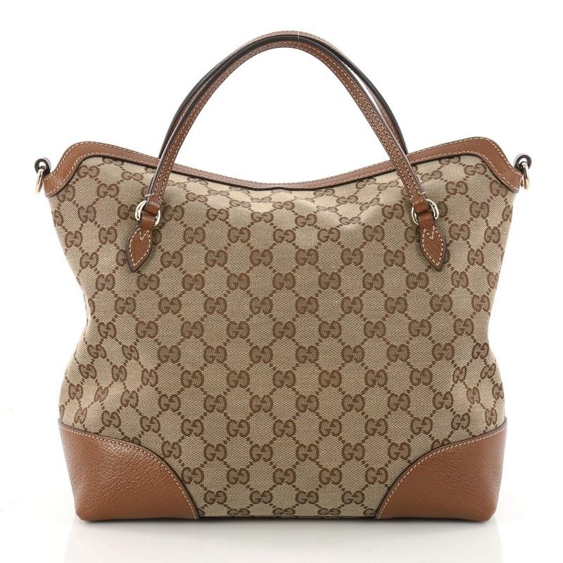 Brown Gucci Bree Convertible Top Handle Bag GG Canvas 