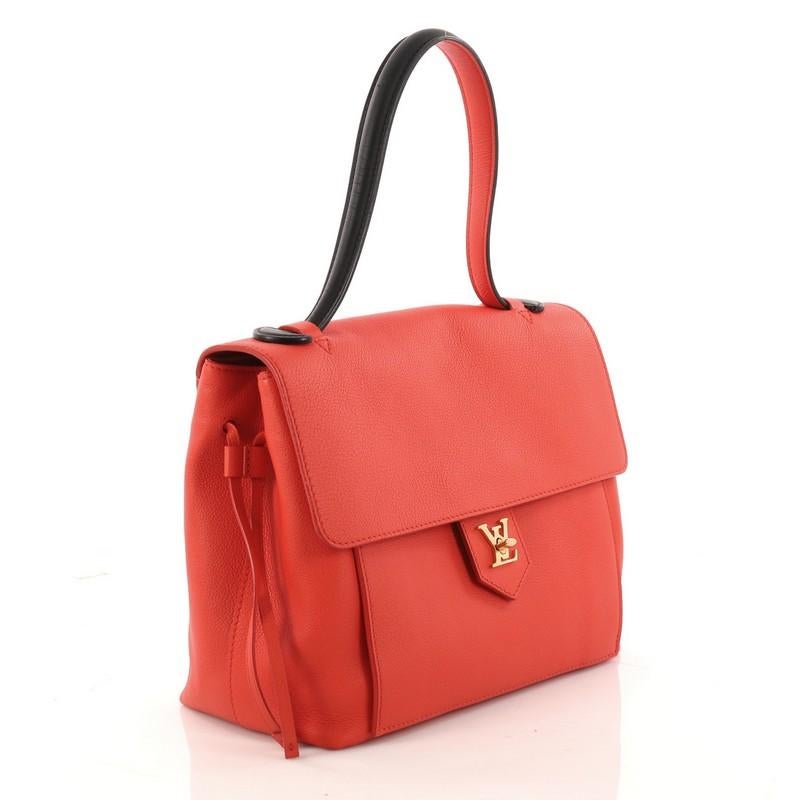 Red  Louis Vuitton Lockme Handbag Leather PM