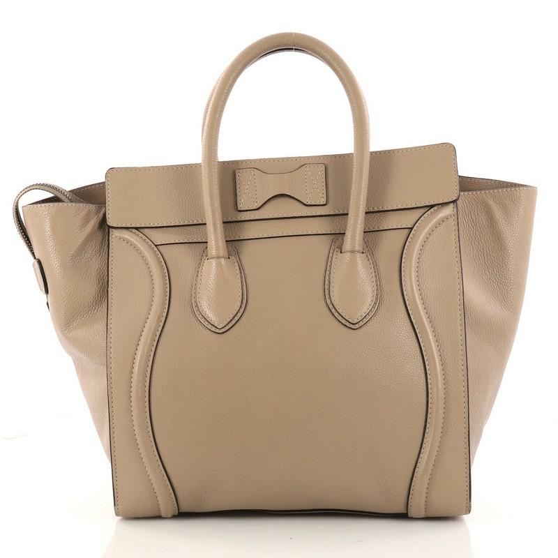 Celine Luggage Handbag Grainy Leather Mini In Good Condition In NY, NY