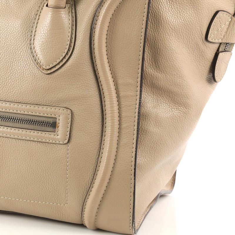 Celine Luggage Handbag Grainy Leather Mini 4