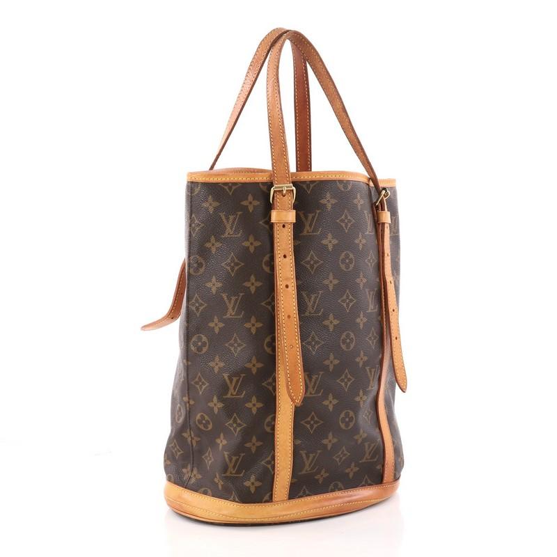 Brown Louis Vuitton Bucket Bag Monogram Canvas GM 