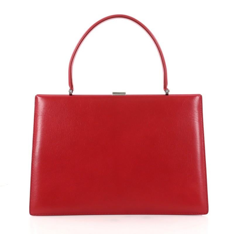 Celine Clasp Top Handle Bag Leather Medium at 1stDibs celine top